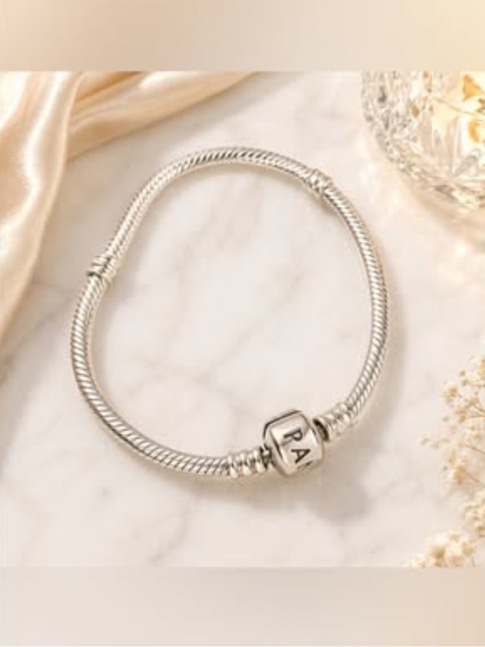 Pandora Moments Snake Chain Bracelet 590702HV-15 Sterling Silver 15cm 5.9